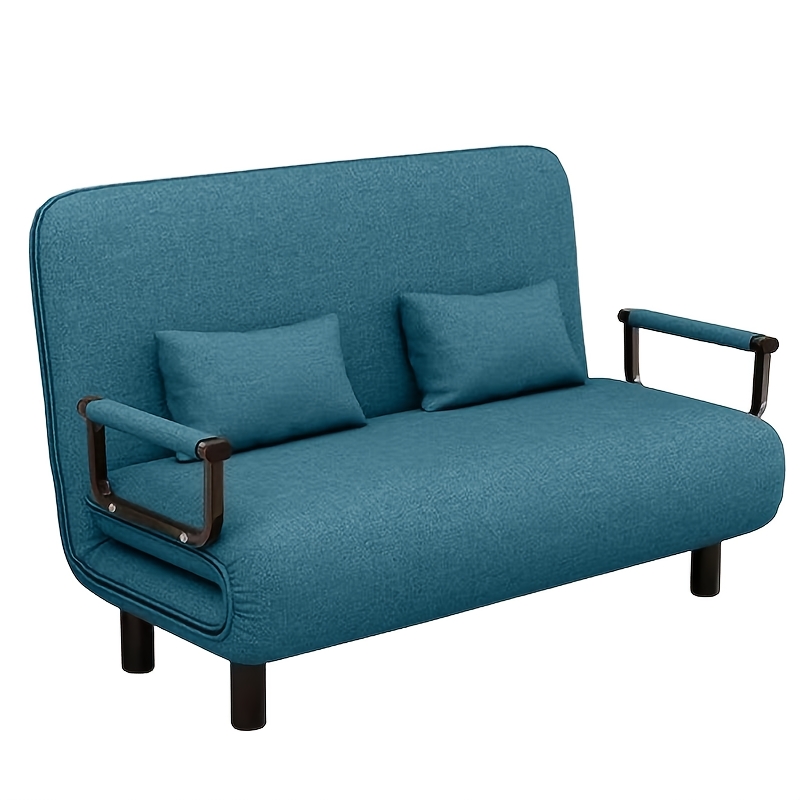 Image of Sage Green Leisure Chair, 2-seat Dining Chair, Foldable Sofa Chair, Metal Armrest, High-density Sponge, Soft Breathable Fabric, For , 116l×65w×85h Cm, Perfect Housewarming Gift For Mom