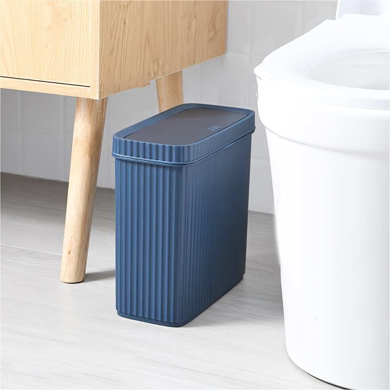 Contenedor de basura estrecho con tapa, para sala de estar, dormitorio y  baño, pequeño contenedor de basura estrecho antiolor, cesto de papel,  accesor