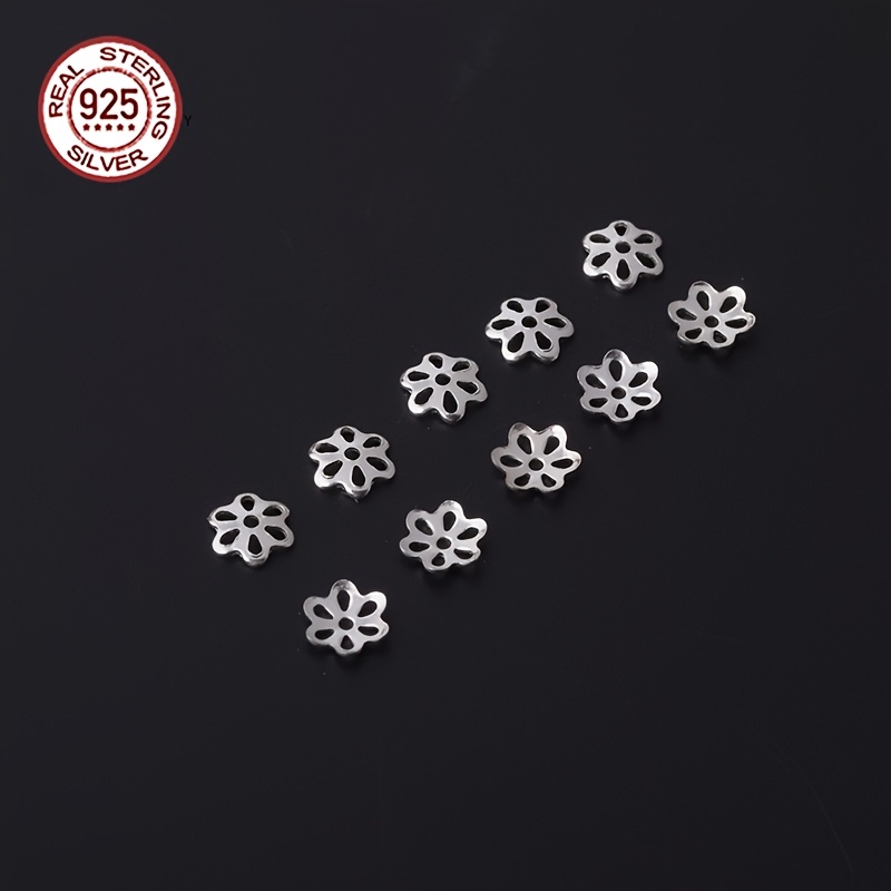 E-shop 20 Stk./Set S925 Sterling Silber Spacer Perlenkappen & Perlen Spacer Ergänzungen | Handgefertigte Halskette/Armband Herstellung | Premium