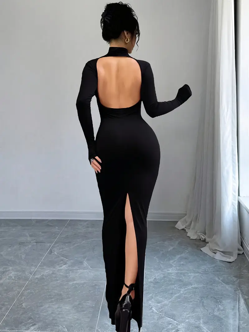 womens casual solid color elegant high neck bodycon dress - Temu Germany womens casual solid color elegant high neck bodycon dress - Temu Germany