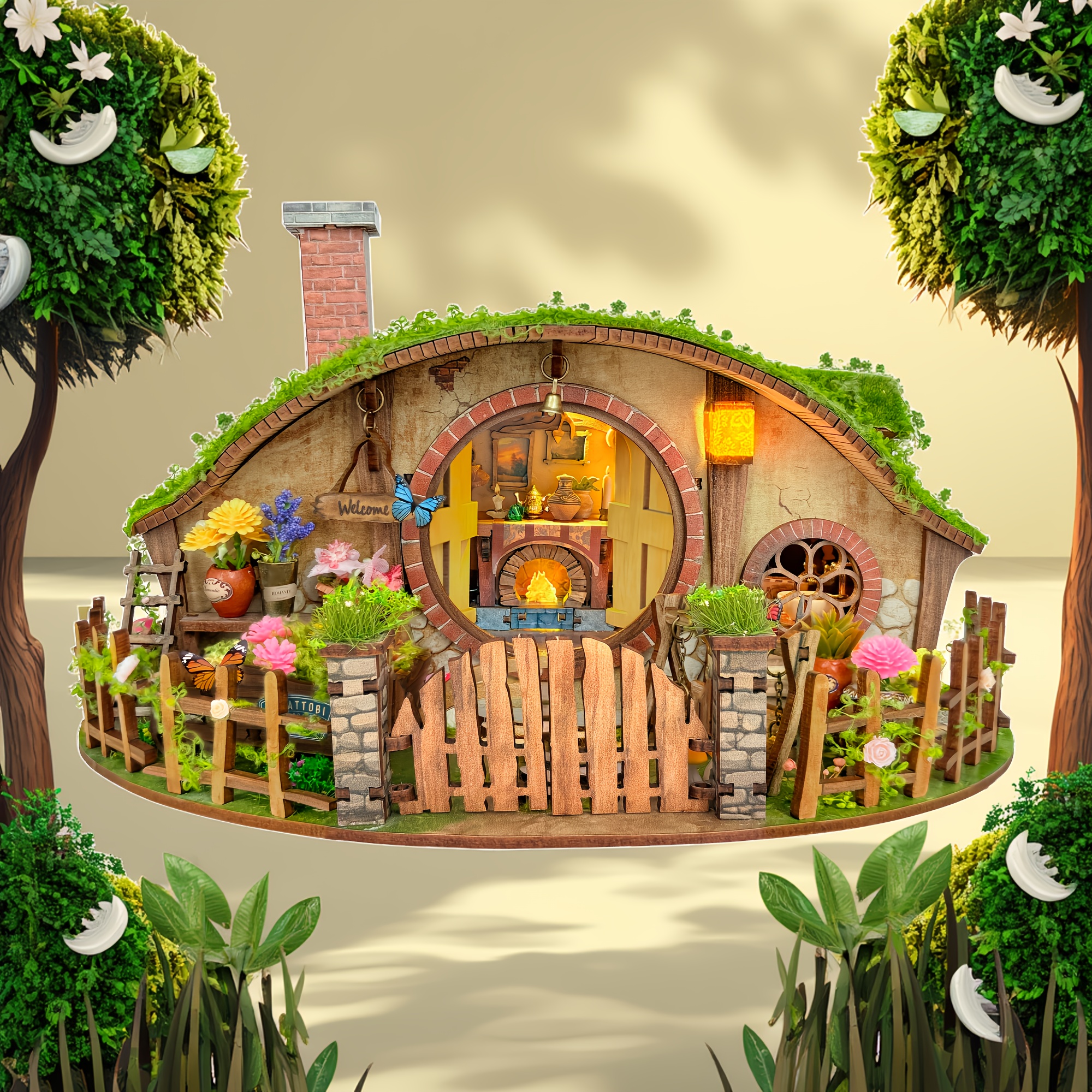 diy wooden house kit fairy tale cottage floral - Temu Australia