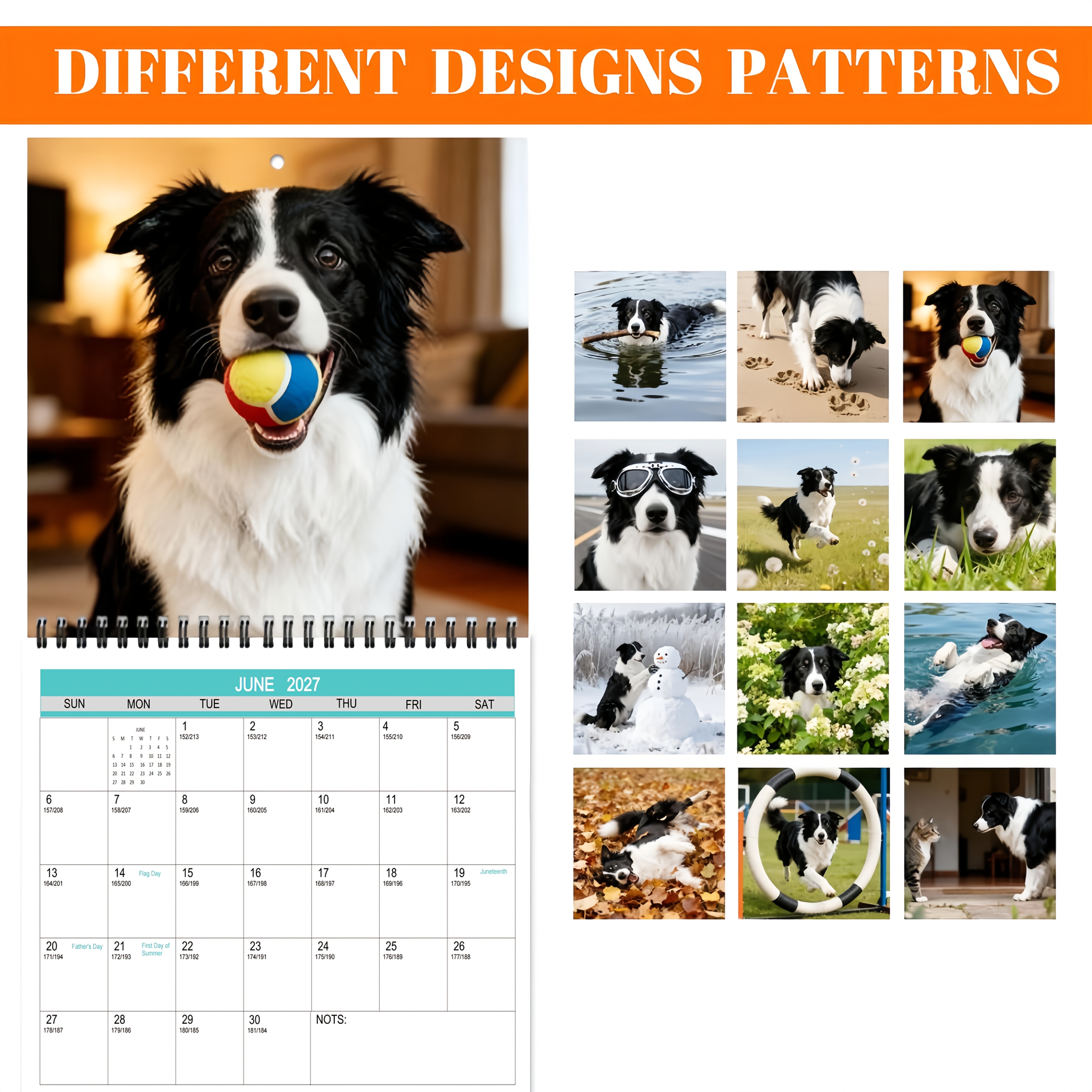 TEMU 2027 12-month Wall-mounted Calendar Planner - A Christmas And New Year Gift For Home Or Office, Featuring A Cute And Humorous Aesthetic With A