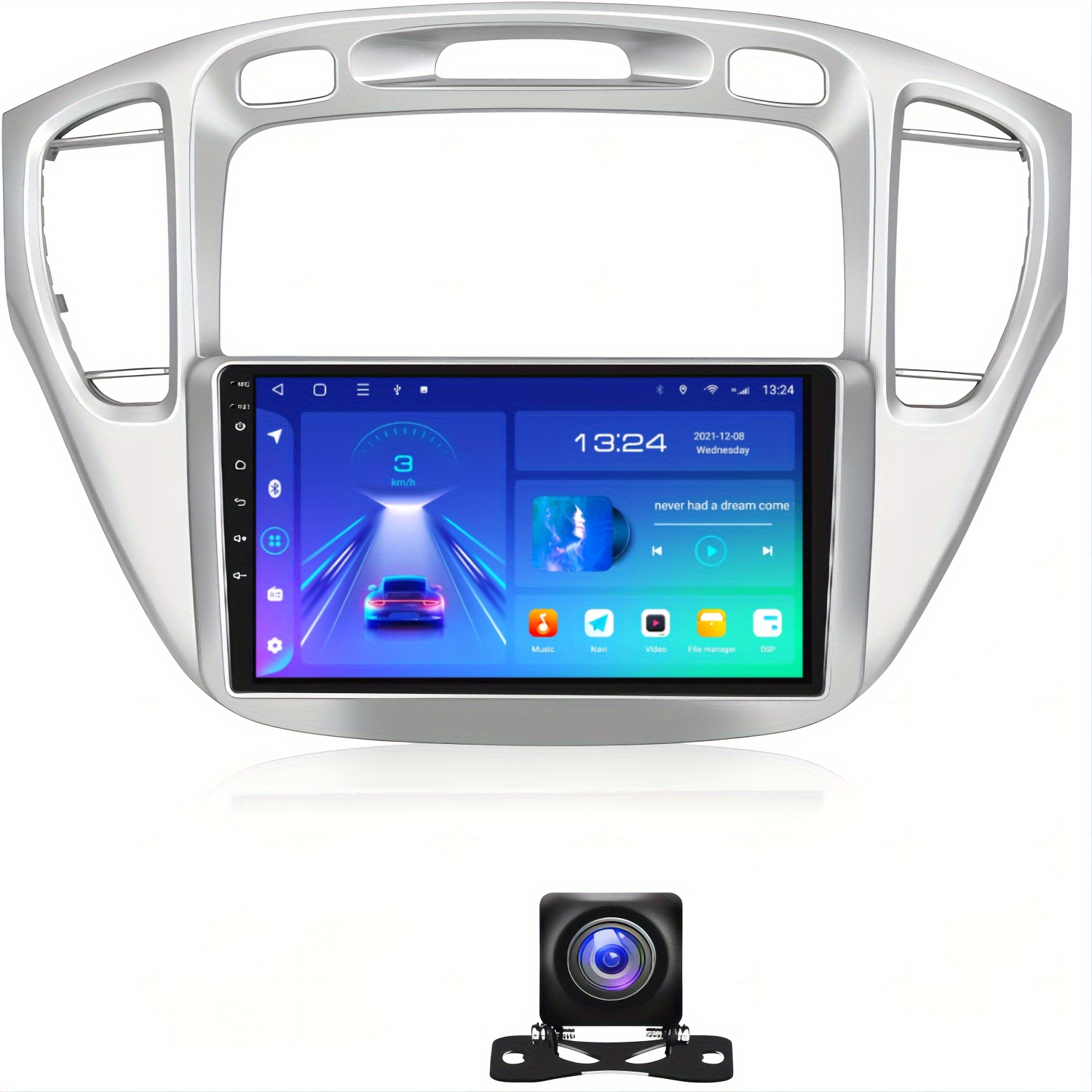 Estéreo para automóvil Bluetooth de un solo DIN: audio con pantalla táctil  IPS de 9 pulgadas