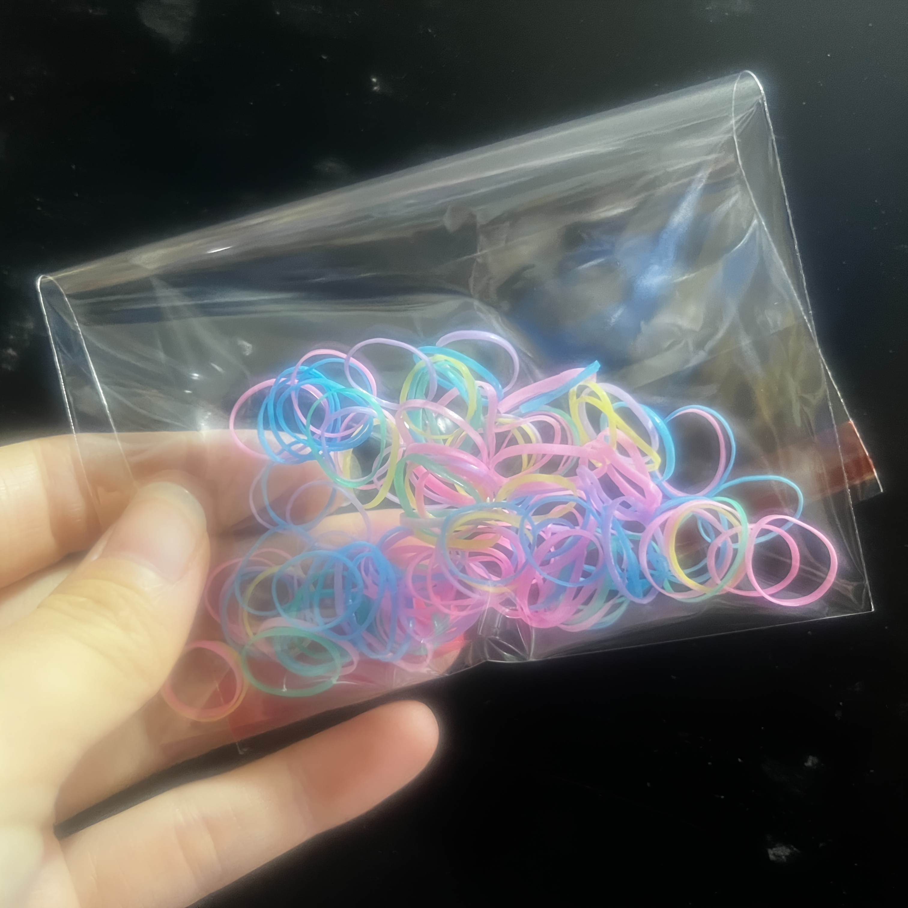 TEMU 100pcs Wedding Hair Bands - , Purple, Green, Yellow, Orange, Red, Clear - Elastic Hair Ties For , Durable Fabric Bands, Vibrant Colors, Event ,