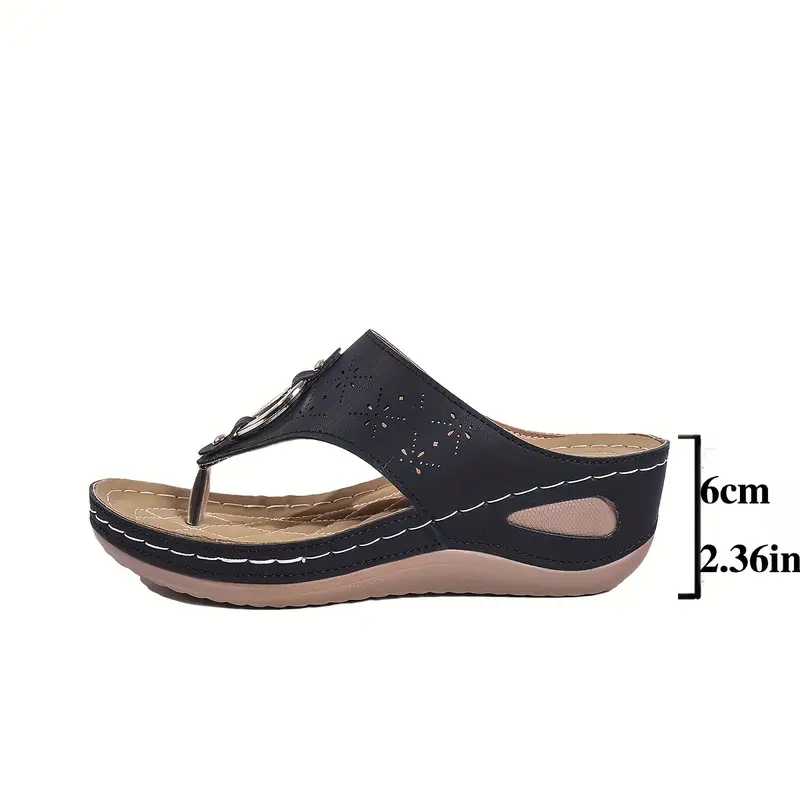 womens fashion slide sandals black cover decor open toe wedge heel casual summer strappy sandals details 6