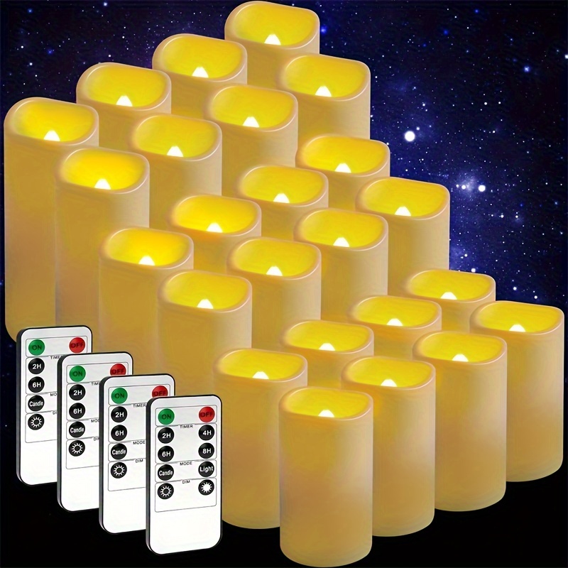 

24-pack Flameless Candle Led Candle, (: 2.2 "x Height: 3" 4 "5") With 4 Remote Controls For Weddings, Parties, Birthdays, Halloween, Christmas, Home Decor, Wedding Holiday Decor, Gift Interior Decor