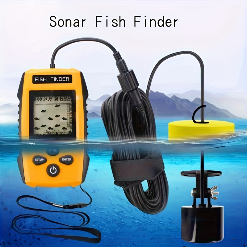 2025   wired sonar fish finder handheld   45 sonar beam 100m waterproof 200khz   for kayak boat bank ice fishing without battery