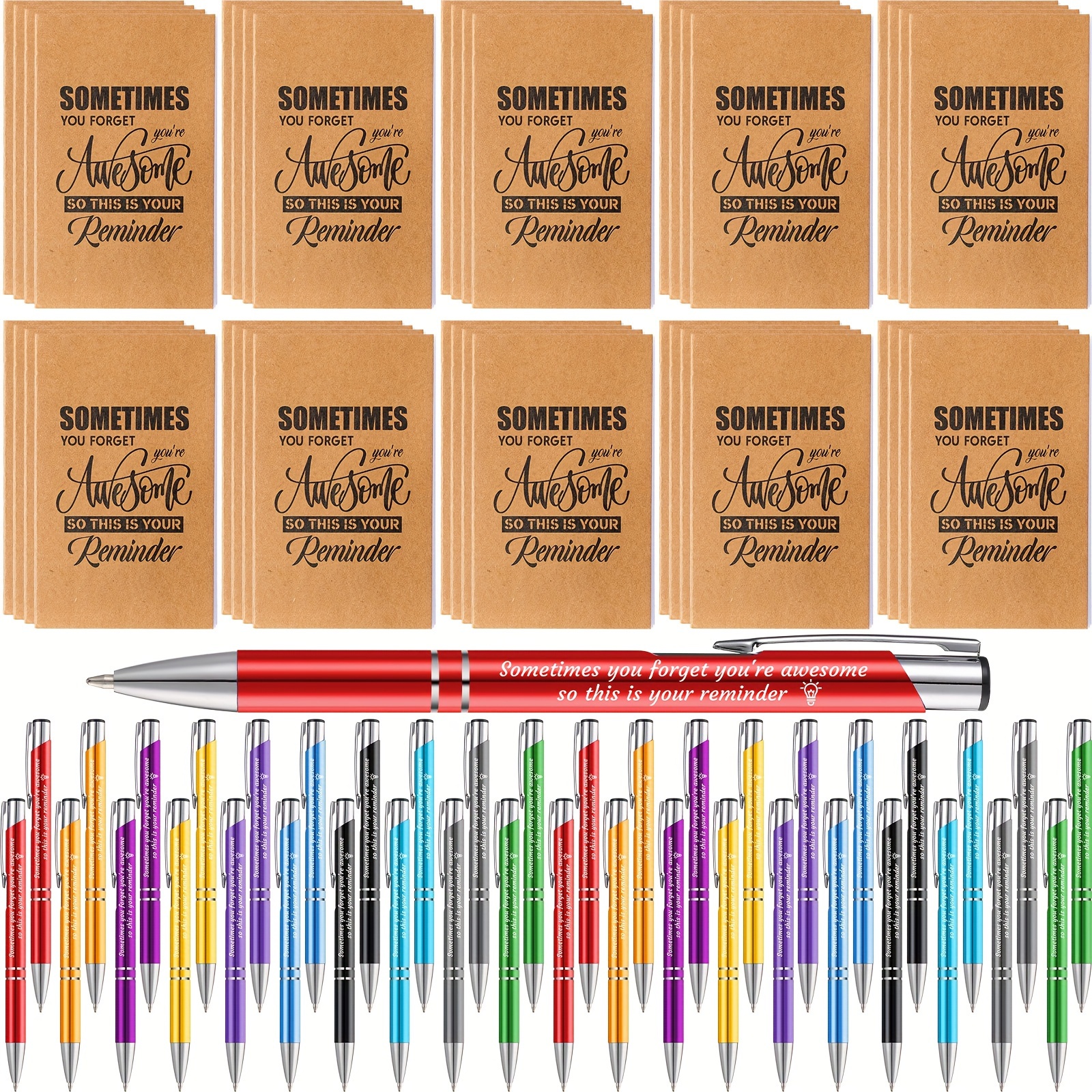 

Pcs Back To School Gifts Inspirational Notepads Ballpoint Pens Sets Mini Motivational Pocket Notebooks Journals Bulk Gifts Inspirational Pens For School Office Supplies (appreciation Gifts)