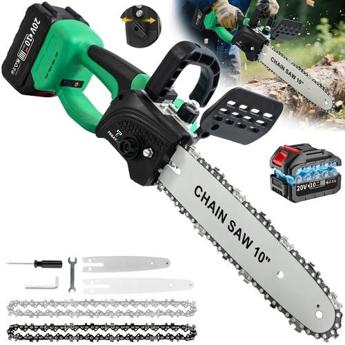 10 inch 6 inch cordless electric chainsaw 20v 2 4 0ah lithium batteries charger cutting for wood trimming woodworking landscaping yard pruning