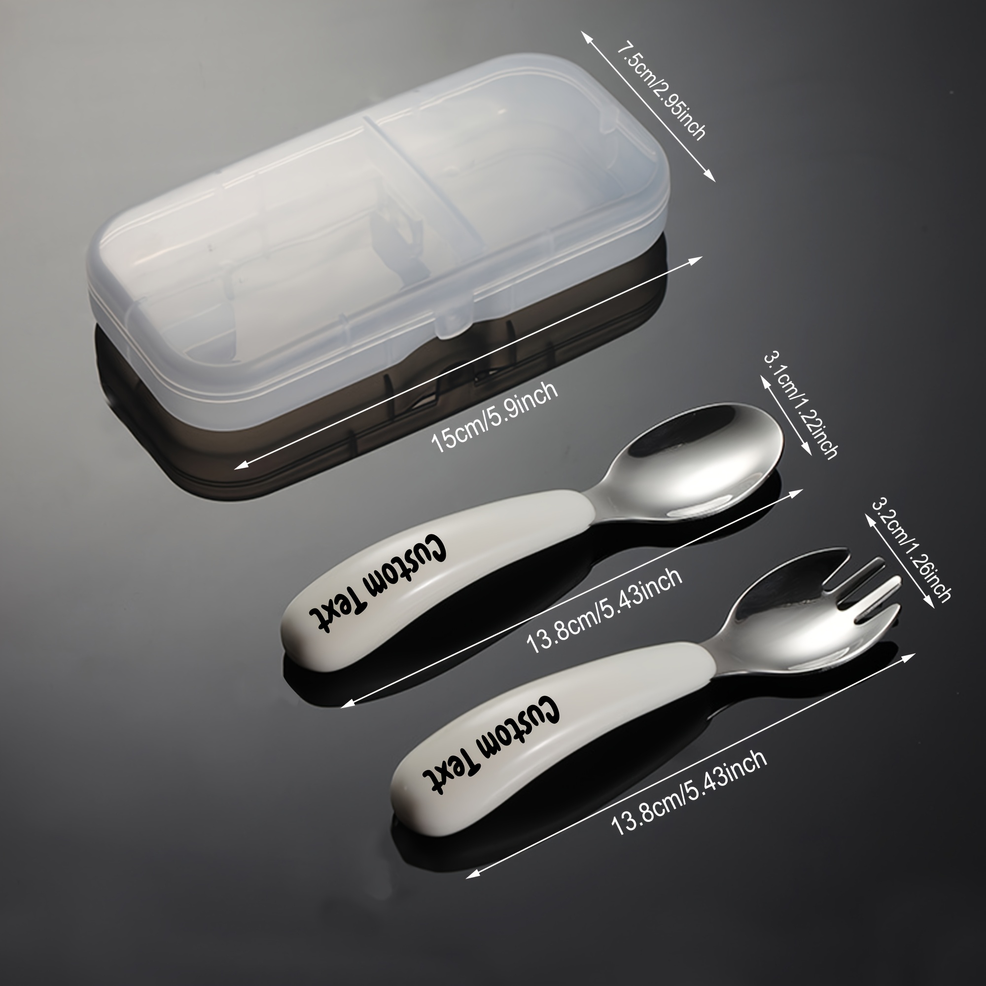 2pcs customizable stainless steel cutlery set personalized engraved name food grade silicone handles perfect birthday gift for   versatile for   picnics Product details 2