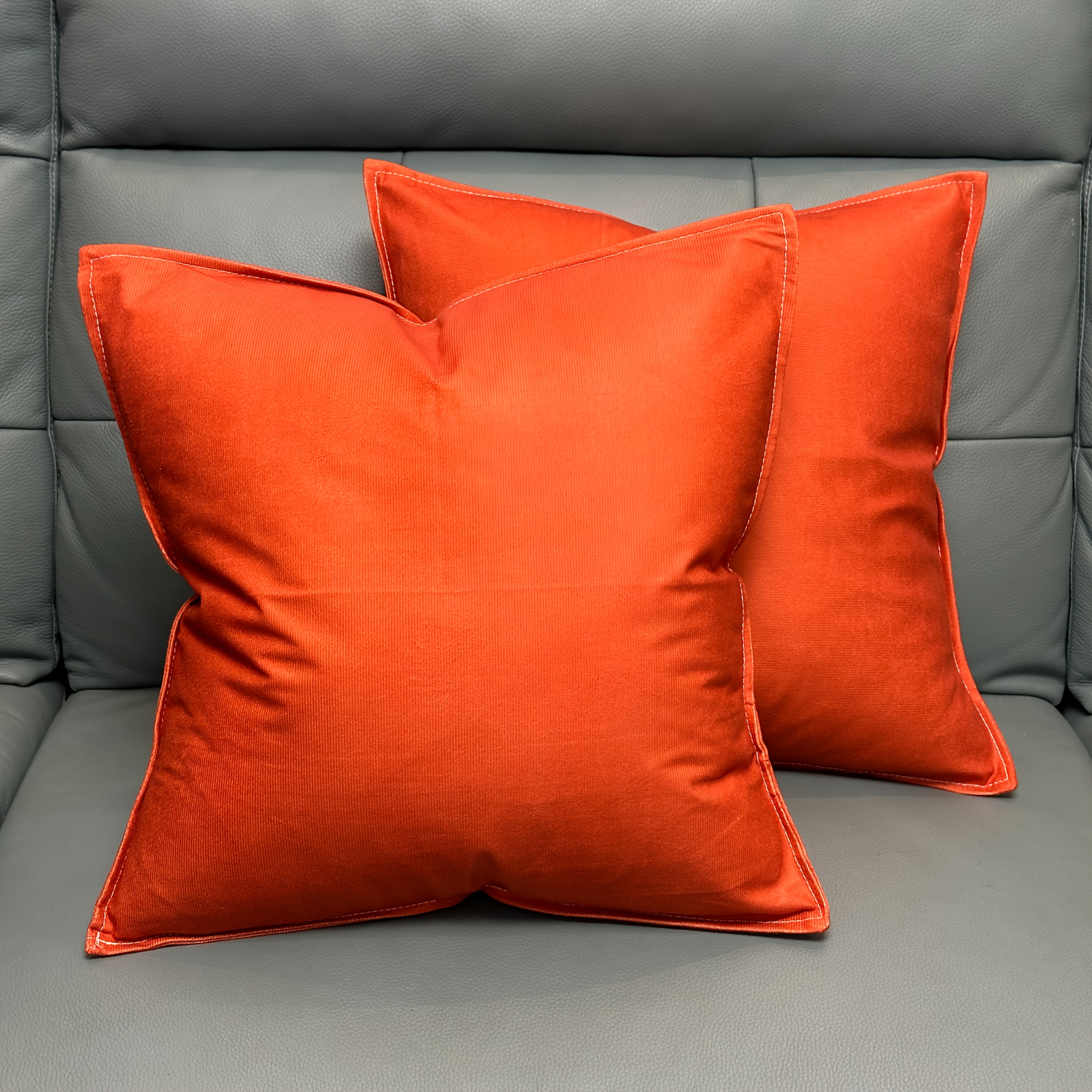 TEMU 2-pack Square Double-sided Printed Pillowcases, Size 44Ã44cm (17.32 Inches*17.32 Inches), Minimalist Solid Color Decorative 2d Printed