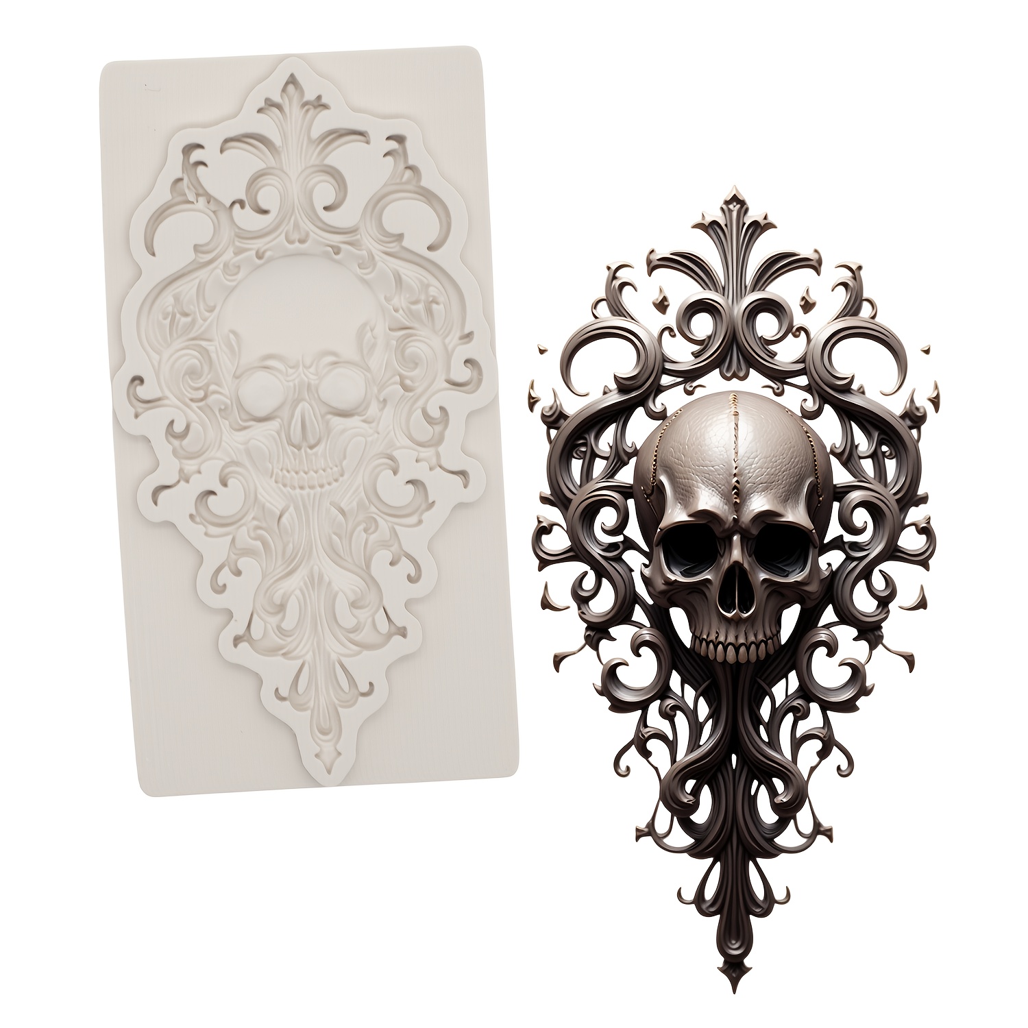 TEMU Halloween Diy Resin Molds, Clay Decoration Embossing Tools, Silicone Fondant Cake Molds, Kitchen Accessories