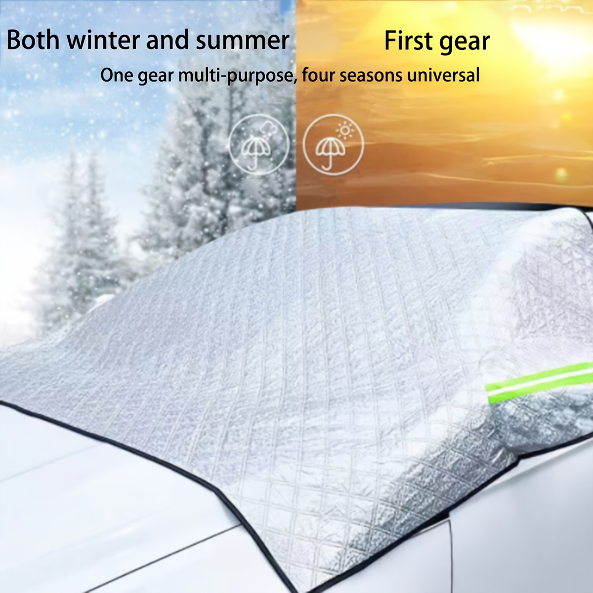 

White Enlarged And Thickened Car Sunshade For Summer Car Window Sun Protection, Anti-frost, Magnetic Suction, Front Windshield Cover, Car Sunshade, Sun Protection, Heat Insulation, 1 Pack