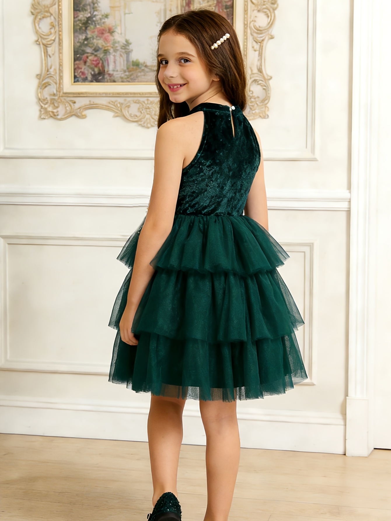 slim fit dress slacks Dark Green halter Party Dresses Formal Girls Graduation Prom Gown Long –  Siaoryne main image 1
