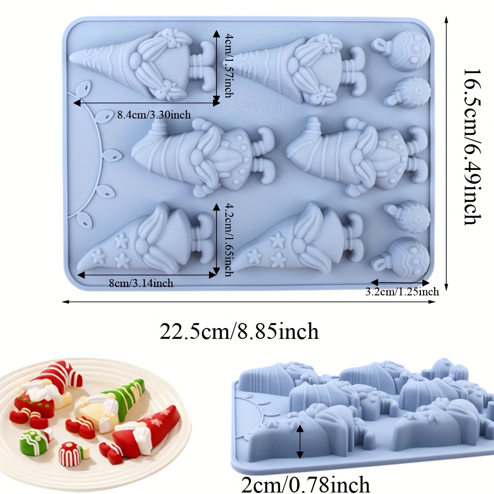 Image of A Cute Santa Claus Mold, A Gnome Silicone Christmas Cake Mold, Chocolate Candy Molds, Candle Making Tools, Can Be Used To Make Pudding, Jelly, Ice Cubes, , And More
