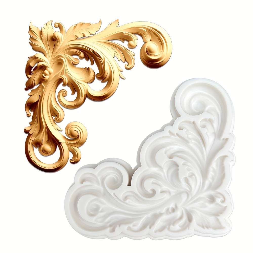 Image of Vintage European-style Embossed Floral Silicone Mold For Cake Border Decoration, Baking Tools For Fondant And Chocolate