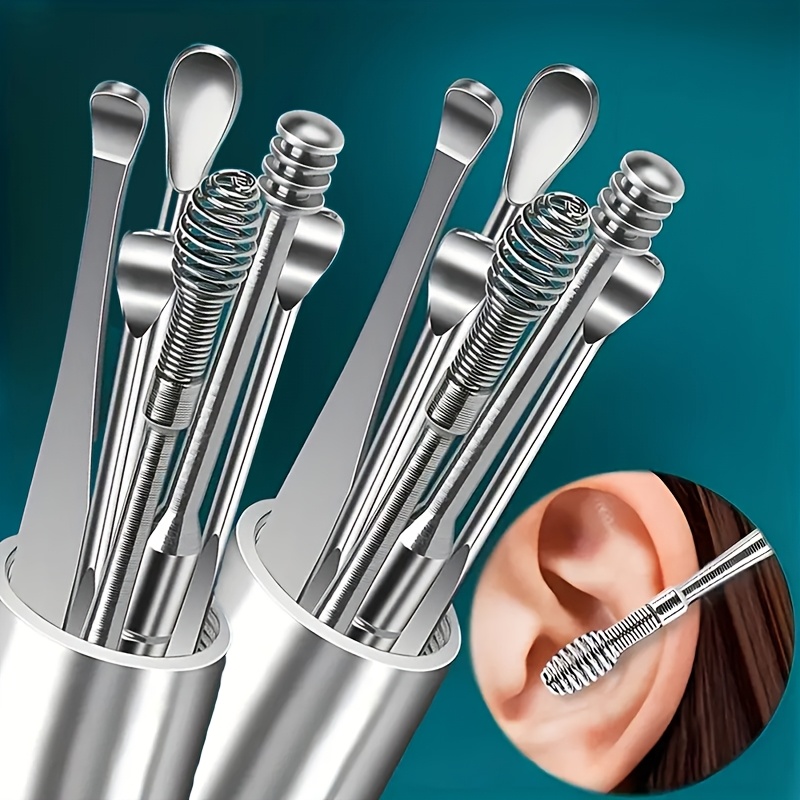TEMU New 14pcs Ear Cleaning Kit 12 Ear Picks & In A Storage Container Portable Ear Cleaner Earwax Removal Keychain Earwax Removal Tool Set For Adults