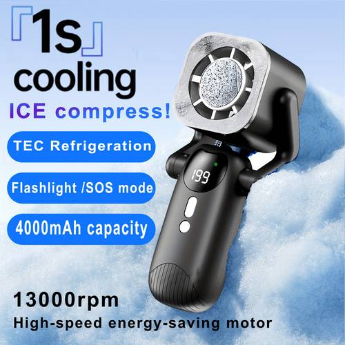 a foldable ice cooling essential for outdoor work and students this compact fan features a large 4000mah battery for long lasting use for outdoor trips