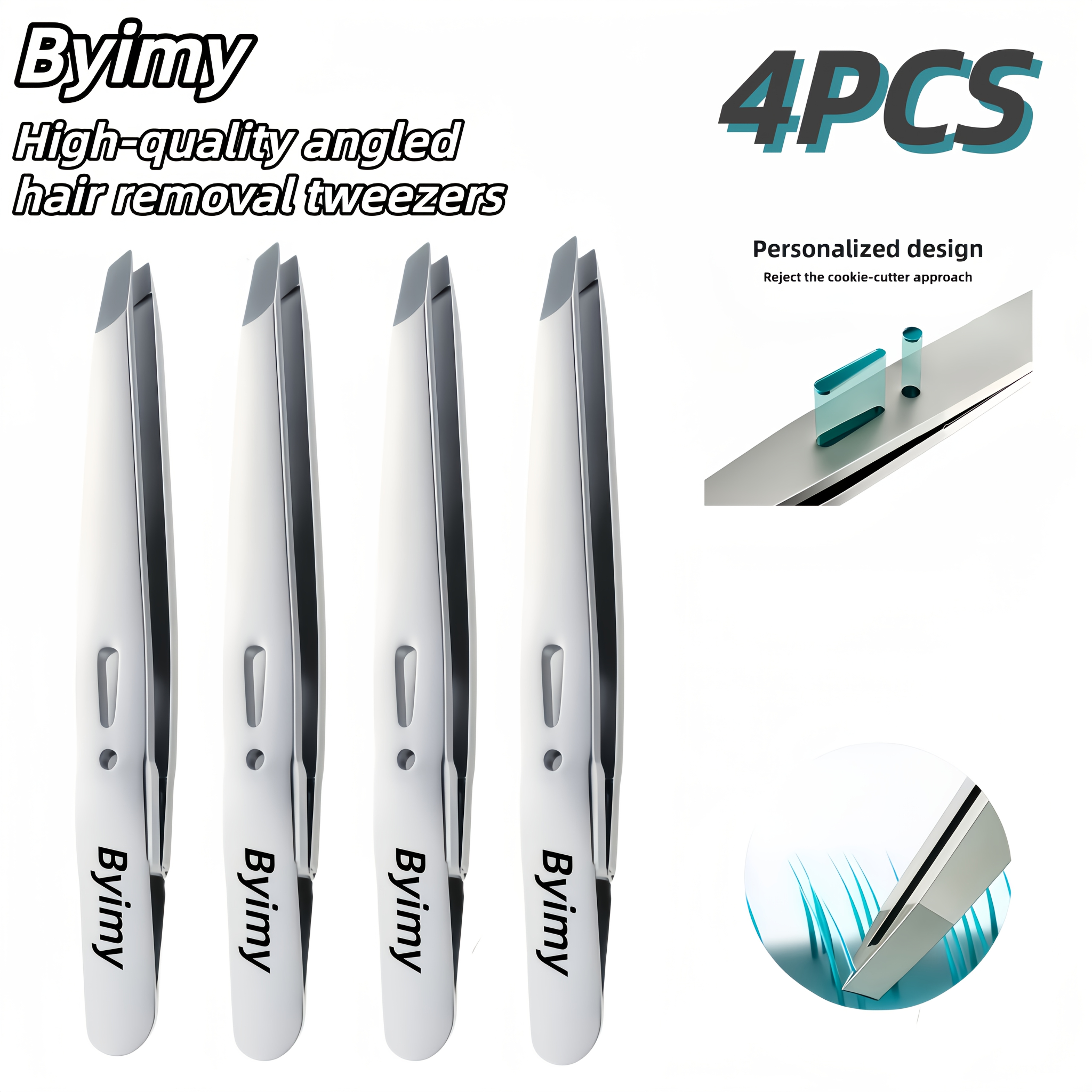 TEMU Byimy Brand Set pinzette professionali per sopracciglia in acciaio inossidabile, punta , pinzette piccole universali per la rimozione dei ,