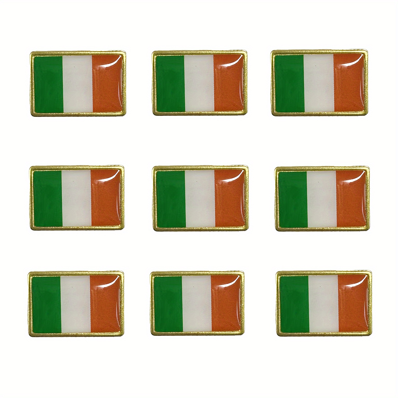 

Set Of 20 Irish Flag Lapel Pins - Alloy Patriotic Badge For Suits, Bags, And Accessories