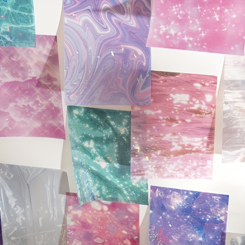 

20 Pcs/pack Flowing Star Sea Series Decorative Collage Base Paper For Journaling, Scrapbooking, And Background Notes