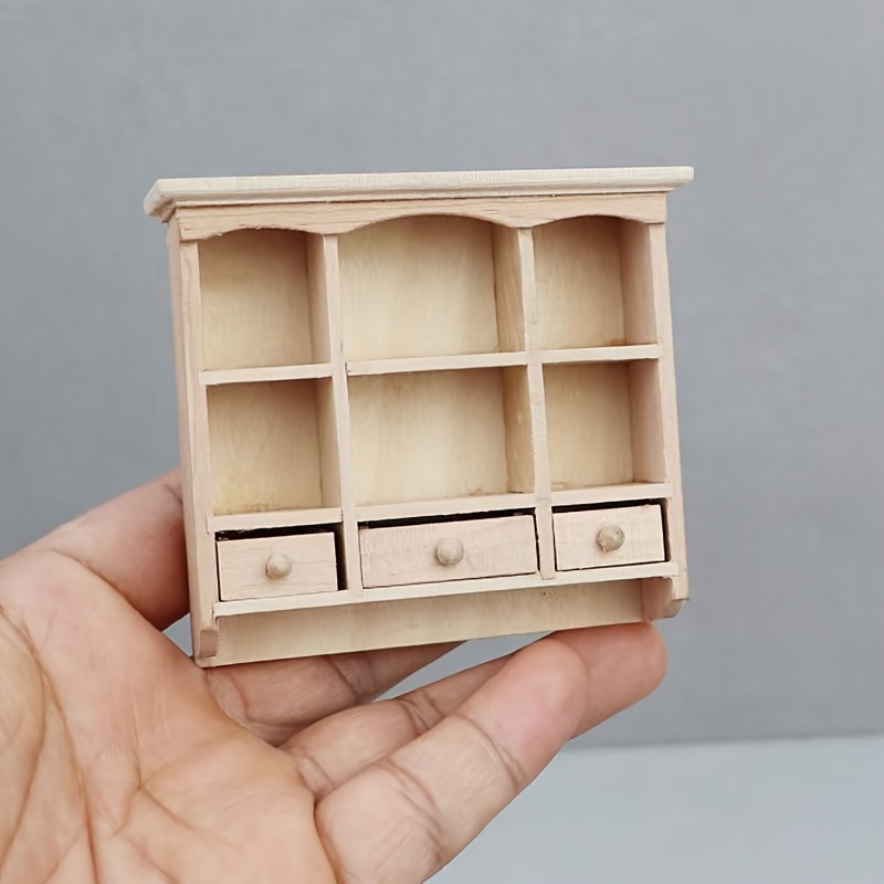 

1:12 Dollhouse Mini Furniture Miniature Scene Model Wooden Unfinished Cabinet Wall Cabinet