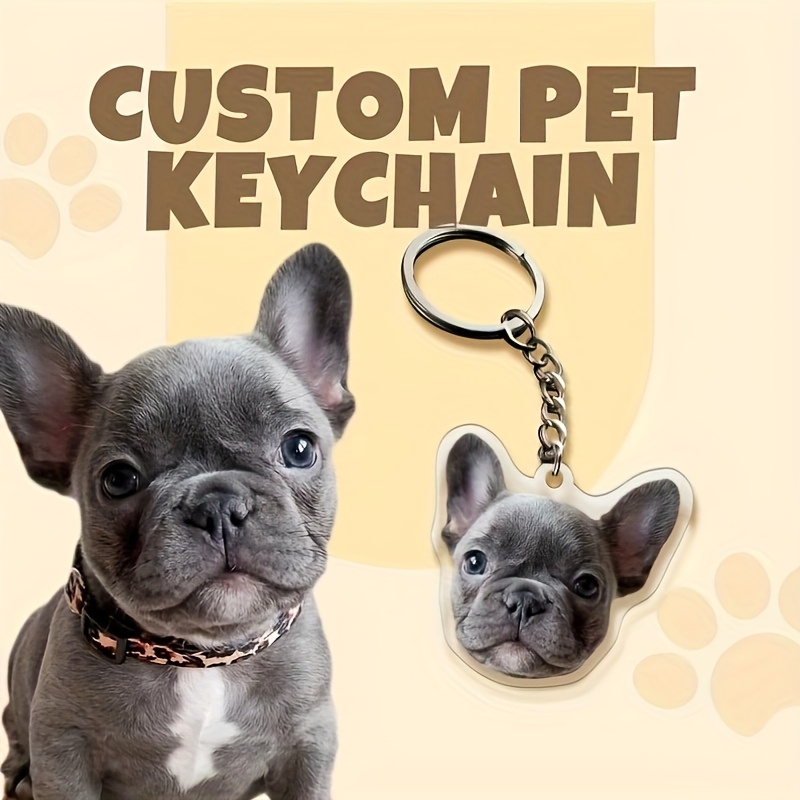 Image of 2d Flat - 1pc Customized 2d Flat Pet Photo Keychain, Customized Full Body Pet Photo, Personalized Pet, Customized Acrylic, Pet Portrait Keychain, Dog Keychain, Cat Keychain, Gift