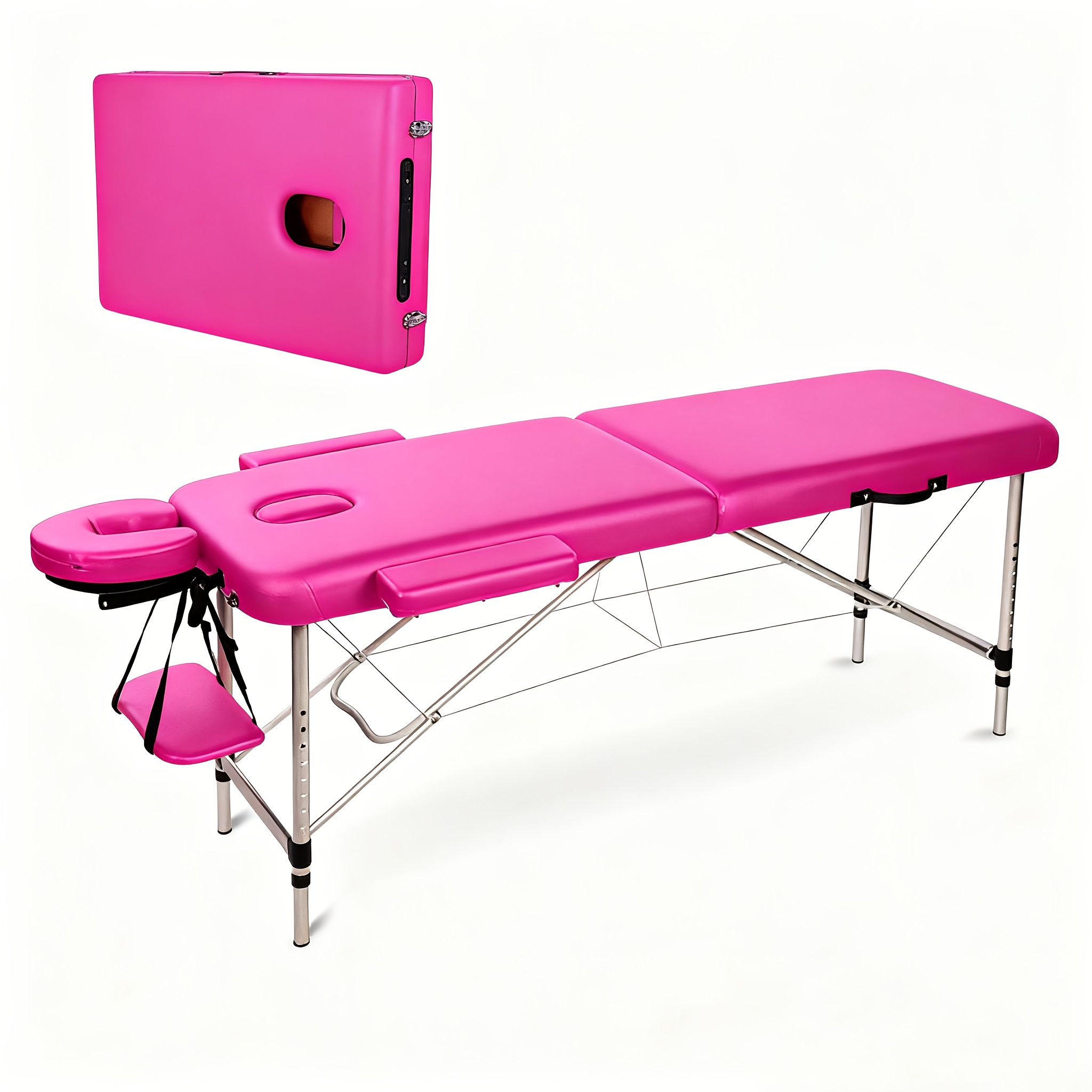 Adjustable Massage Bed With - Foldable & Portable Spa Bed, Heavy-duty Frame For Sand, Salon & Use, Multi-position Adjustable (back/stomach/knee/foot) - Easy Assembly Massage Table For S &