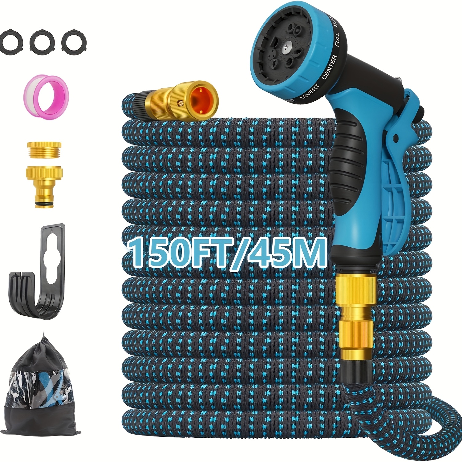 TEMU Expandable Garden Hose - Water Hose With 10 Function Spray Nozzles, Lightweight And Kink-free Expandable Water Hose, For Washing And Watering