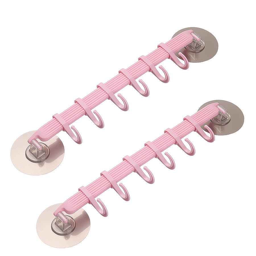 TEMU 1/2 pièces, Crochets à Ventouse, Crochets pour Peignoir et Serviette, Équipés de 6 Crochets, Convient pour Porte-Serviettes dans les de Bain,