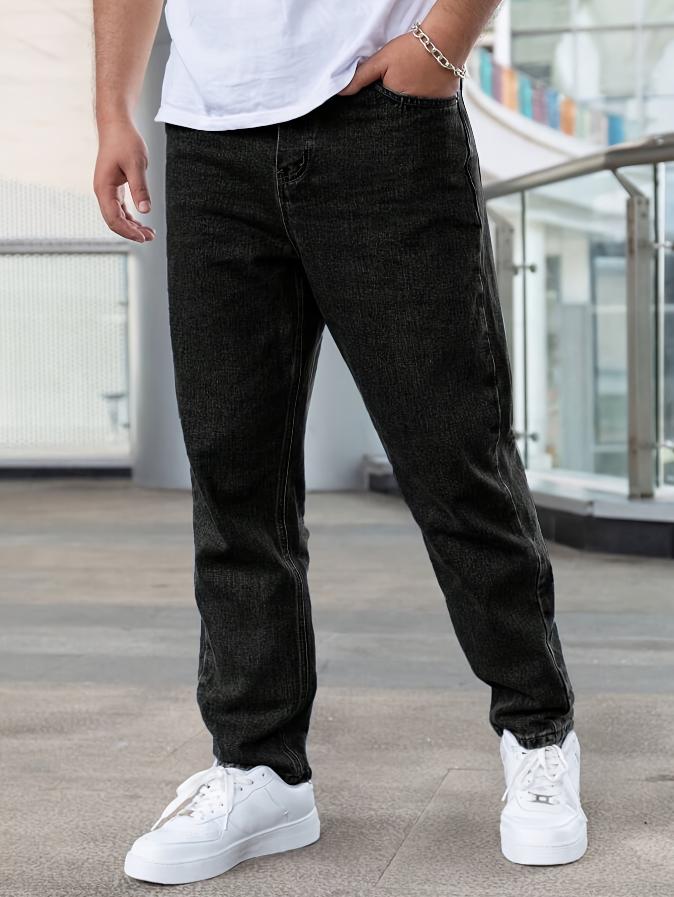 *'S Loose Fit Denim Non-Stretch Denim Pants with Multiple Utility  Pockets, Streetwear Style for Everyday Formal Outfits C