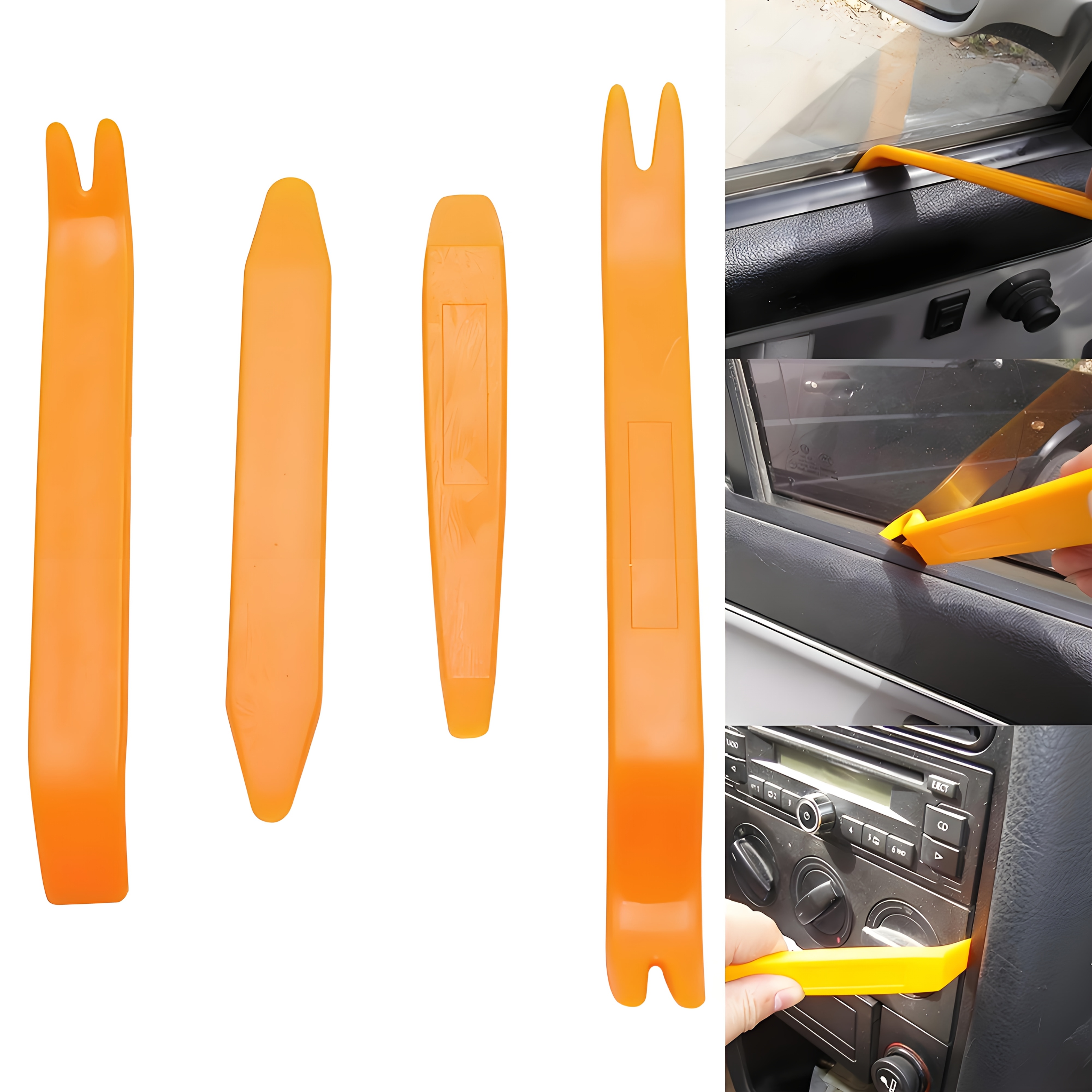 TEMU 3pcs Car Audio Disassembly Tool Plastic Pry Bar Door Kit Door Clamp Audio Internal Disassembly And Installation Pry Car Kit Modification