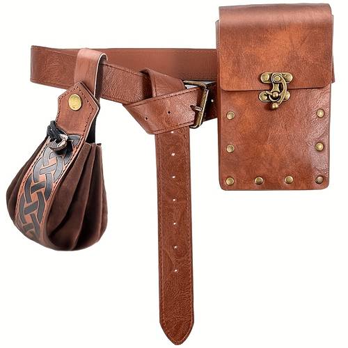 3pcs medieval belt pouch set role playing additions for cosplay knight themed events and halloween costumes