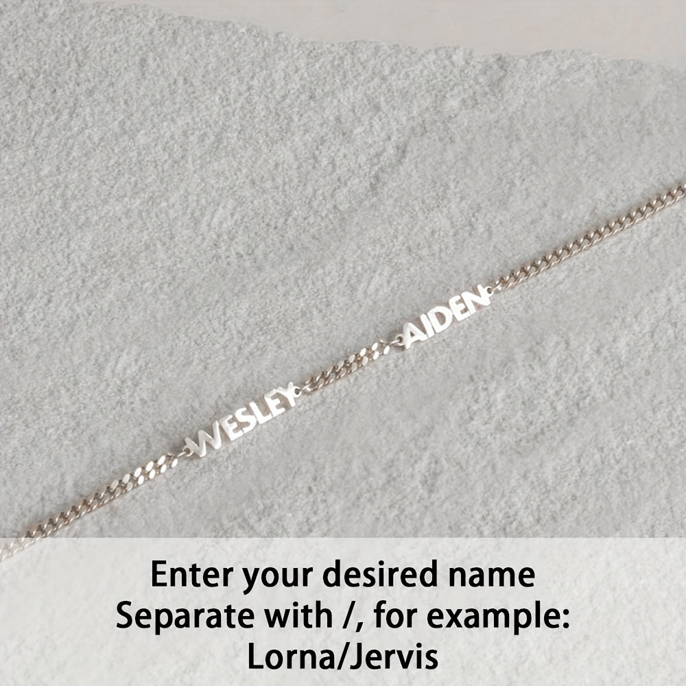 TEMU Personalized Bracelet, 18k Gold-plated Bracelet, Customizable With English Names, Women's Custom Bracelet, Simple And Versatile Women's Jewelry,