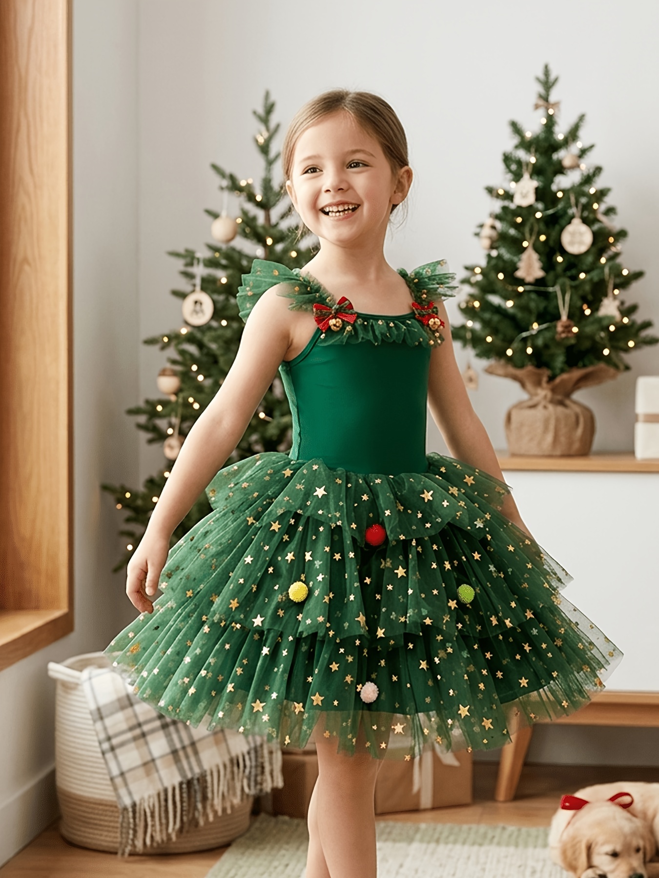 green ballet tutu dress sold on Temu United States Ribbed Dress