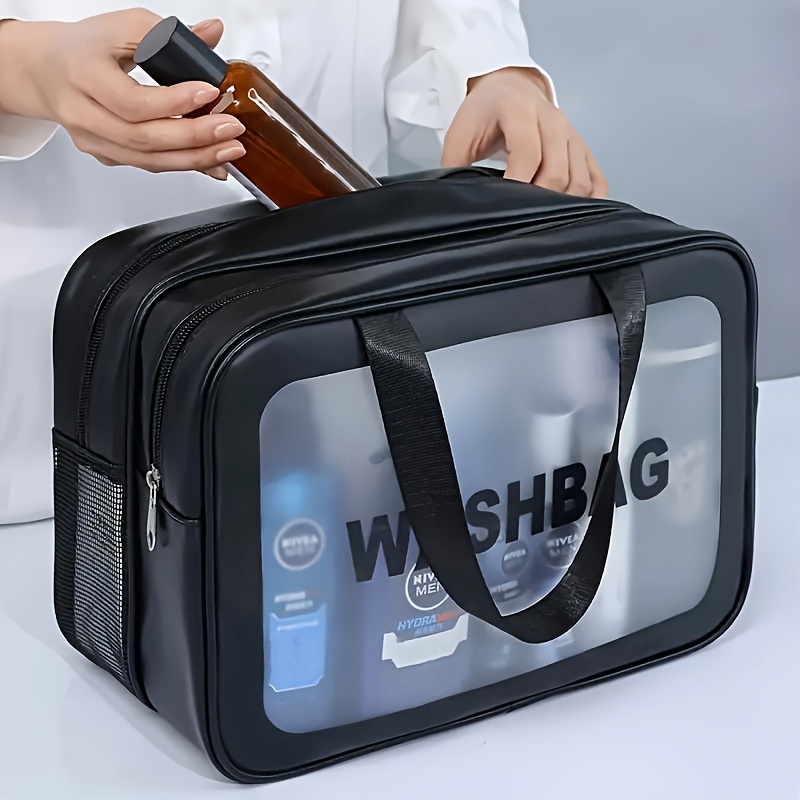 

Dual Compartment Wash Bag, Large Capacity Waterproof Toiletry Bag Cosmetic Bag