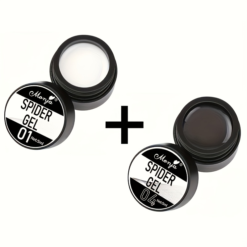 2pcs, Gel, Wire Drawing Gel For Line, Elastic Drawing Gel For Nail Art, Soak Off Led Drawing Gel For Nail Art Design Gel Paint, White And Black