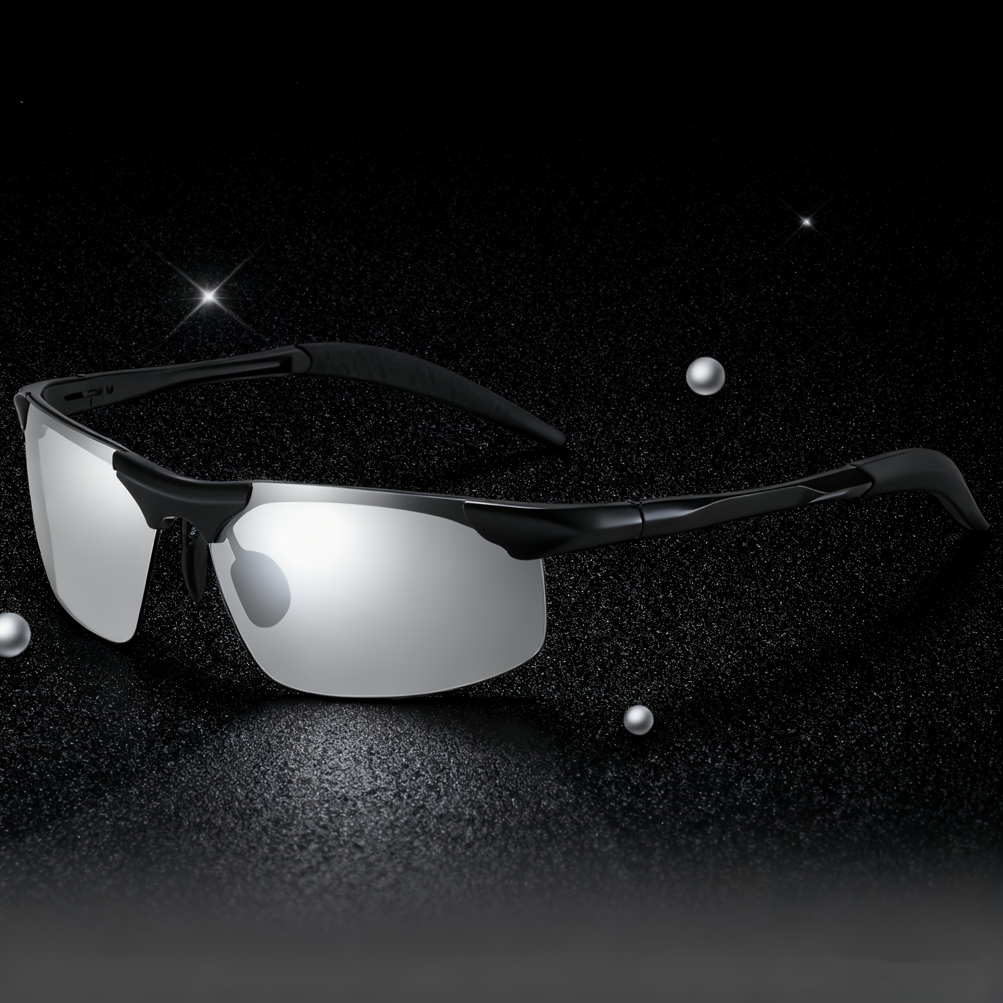 TEMU Men's Polarized Sunglasses With Protection & -glare Polarized Lenses - Lightweight Ergonomic Frame, Wrap-around Full-rim Design, Non-slip Nose