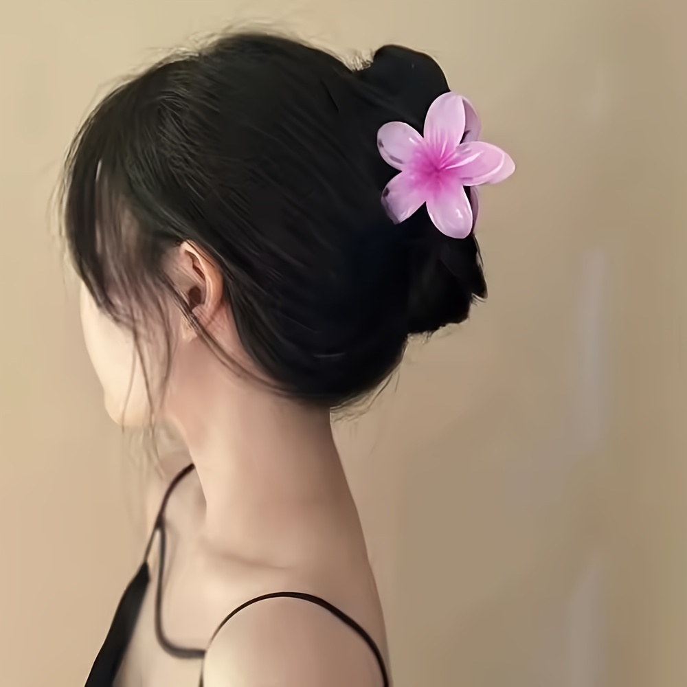 2 Blumen-Pferdeschwanz-Spangen Mit Strass – Französischer Stil, Rutschfester Clip, Für Volle Haare & Besondere Anlässe