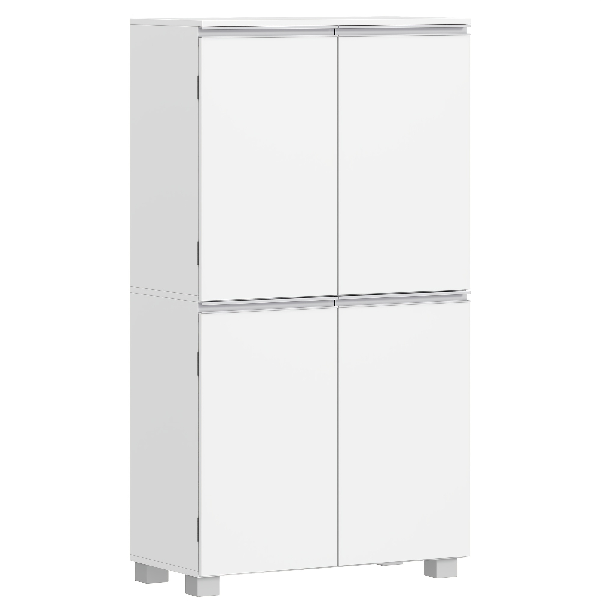 Image of Bathroom Cabinet, Bathroom Cabinet With , Kitchen Cabinet, Storage Cabinet With Adjustable Shelves, Suitable For Living Room, Bathroom, Laundry Room, 30 X 60 X 110cm, White
