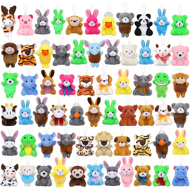 

24pcs Mini Animal Plush Toys, Bright Colors, Great Gifts For Christmas, Halloween, Thanksgiving Christmas Halloween Thanksgiving Gifts Easter Gifts