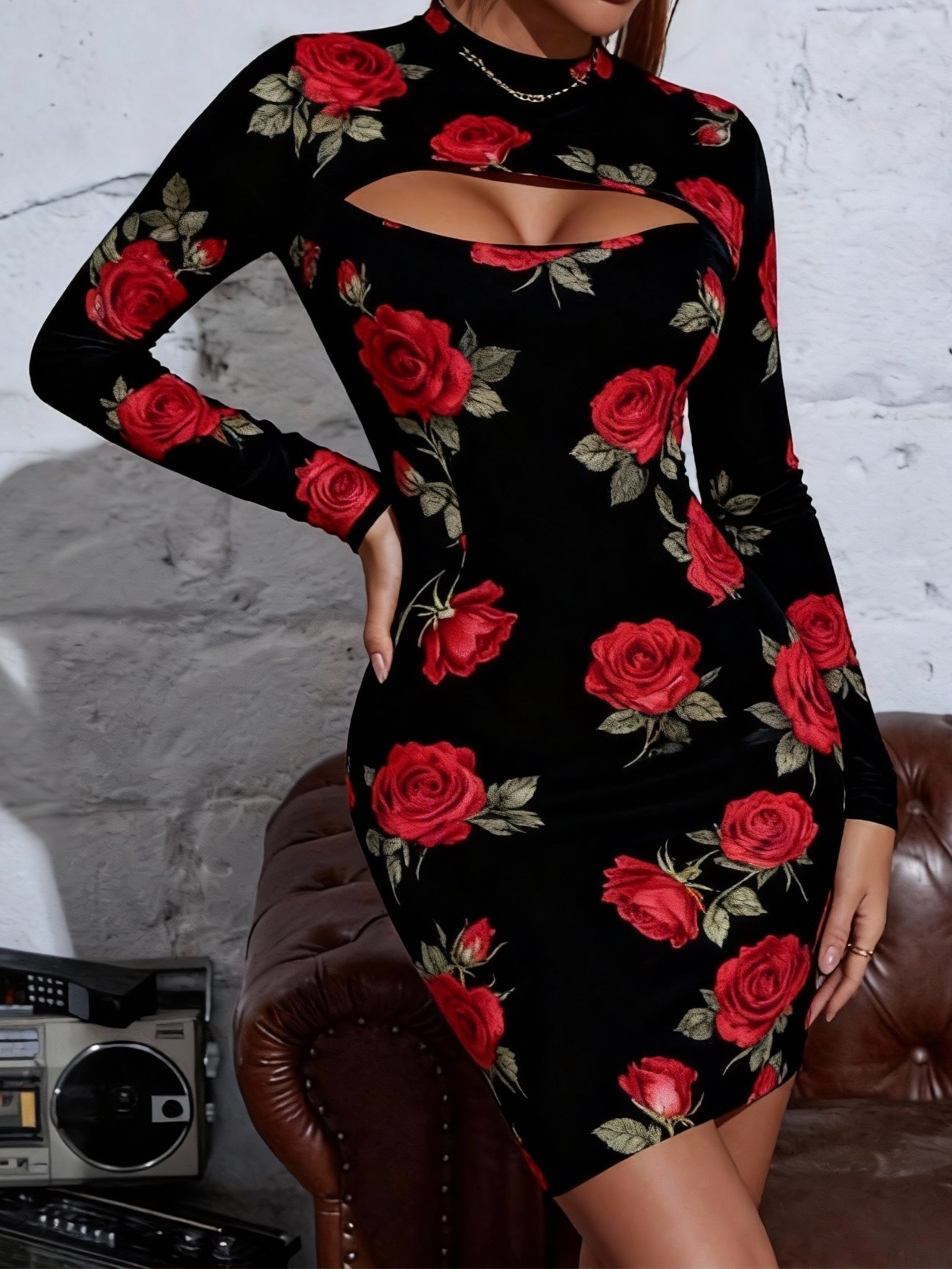red black dress sold on Temu United States