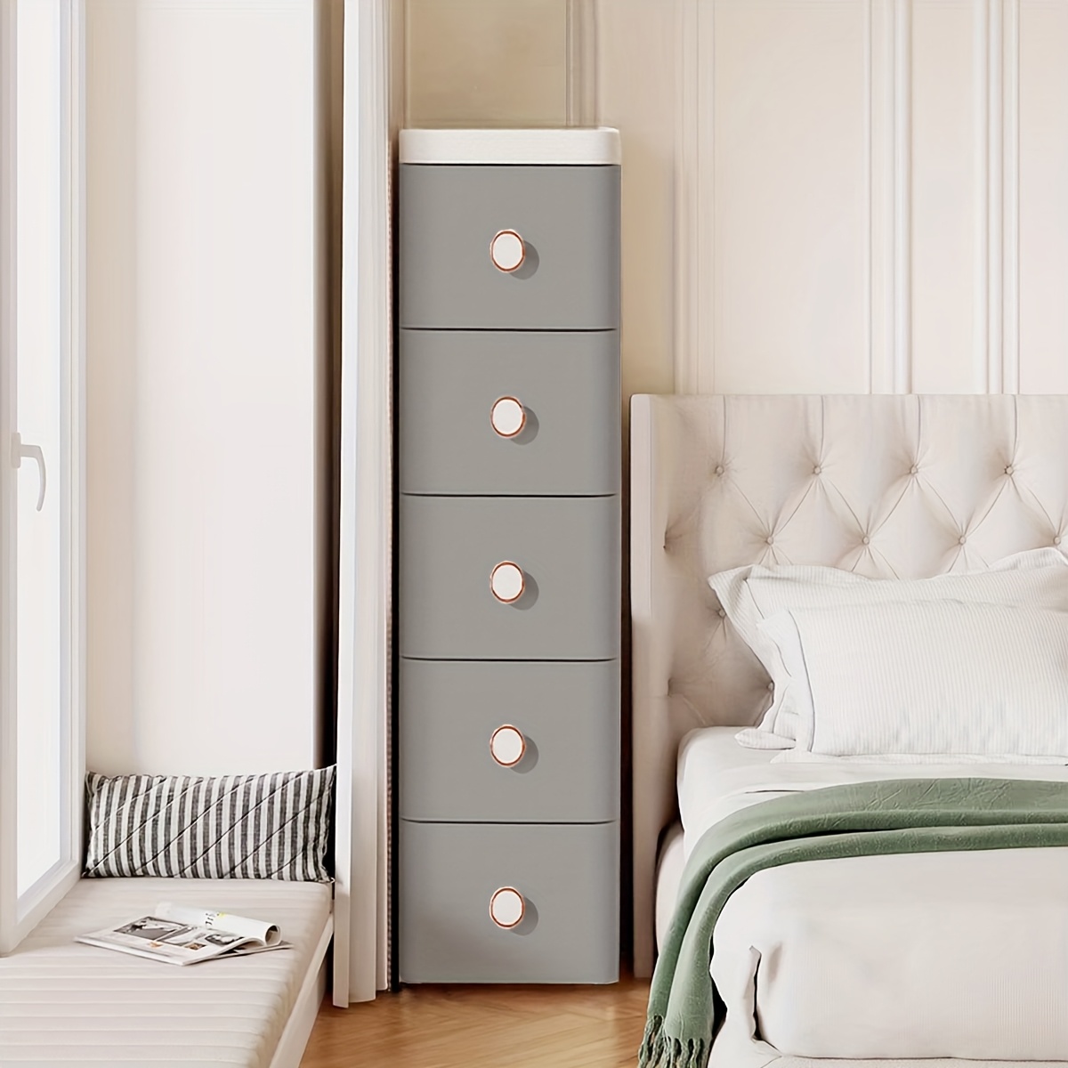 Zero-Footprint Ultra-Deep Bath Cabinet with Storage Drawers