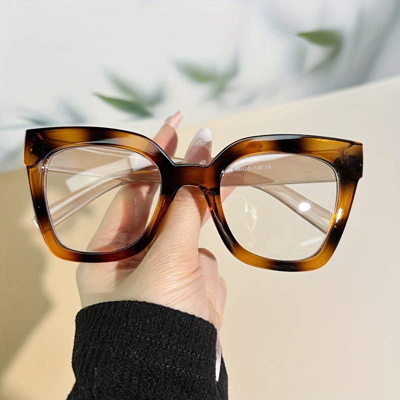 

Fashionable Square Frame Fashion Glasses With Stylish Spotted Pattern Dual-color Glasses Versatile