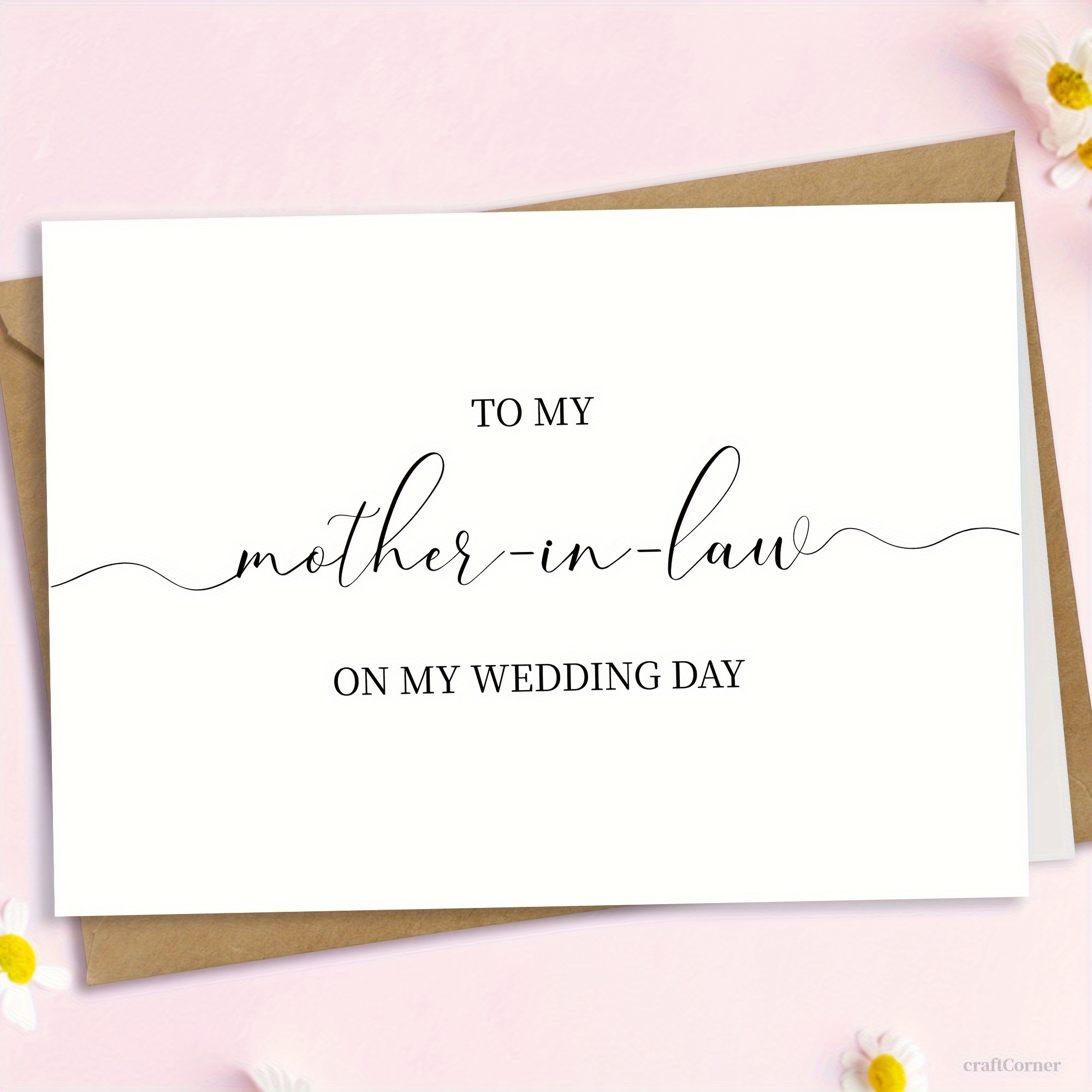 

To My Mother-in-law Wedding Day Greeting Card, English Language, Perfect For Expressing Love And Gratitude To Your Mother-in-law On Your Special Day - 1 Pc