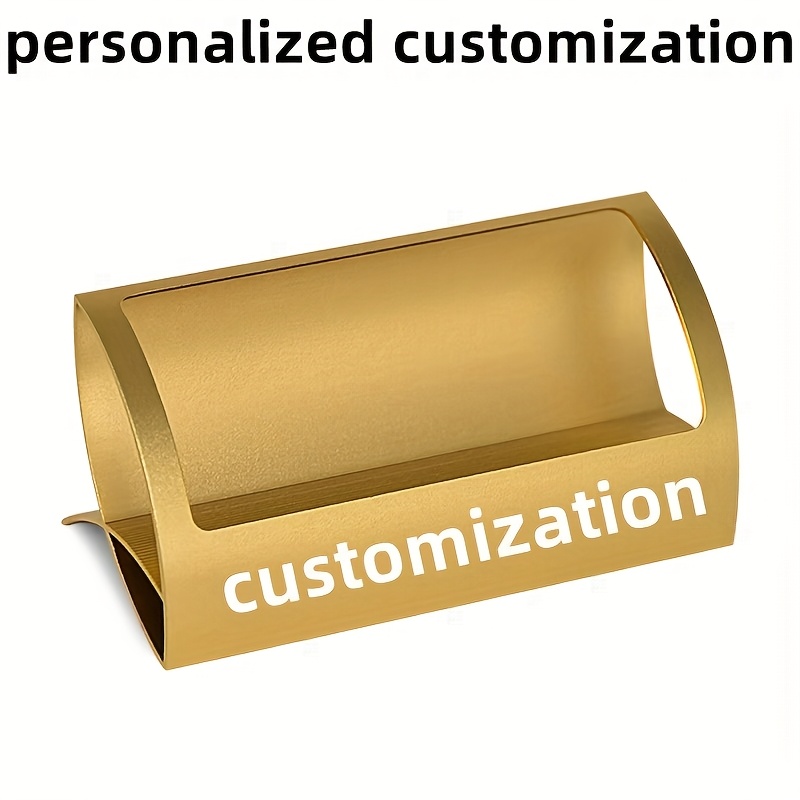 Customizable Aluminum Business Card Holder - Stylish Modern Design, 4 Colors (Black/Red, White & Golden), Durable Desk Organizer for Professionals | Personalized Corporate Nameplates with Minimalist Polished Surface and Decorative Finish