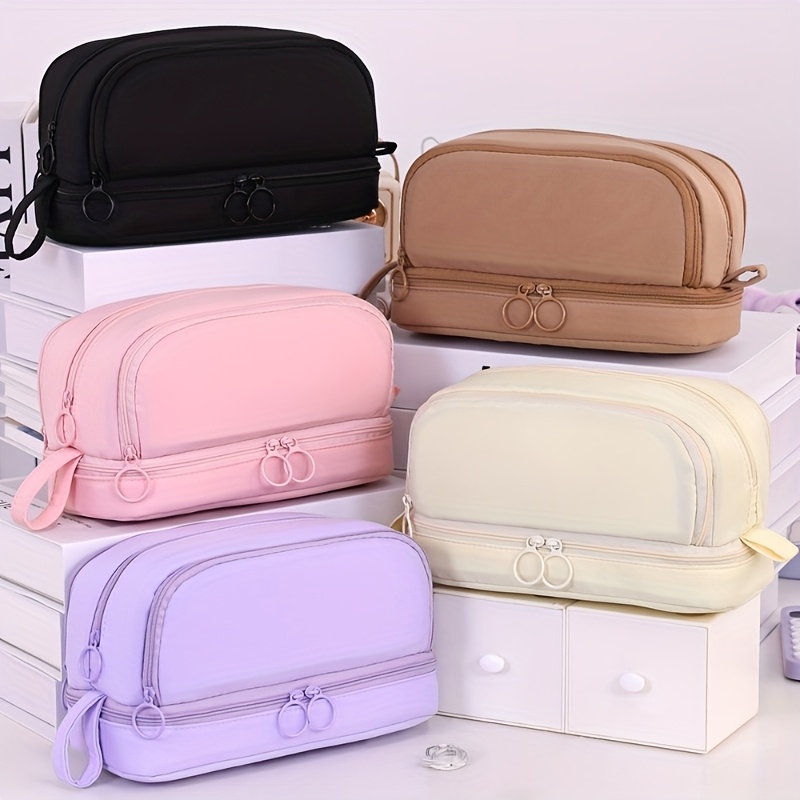 item picture large capacity multi compartment zipper pencil case versatile stationery   cosmetics durable bag with zipper suitable for   and travel essentials