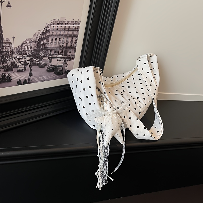 Polka Dot Star Pendant Dumpling Crossbody Bag_voghion.com