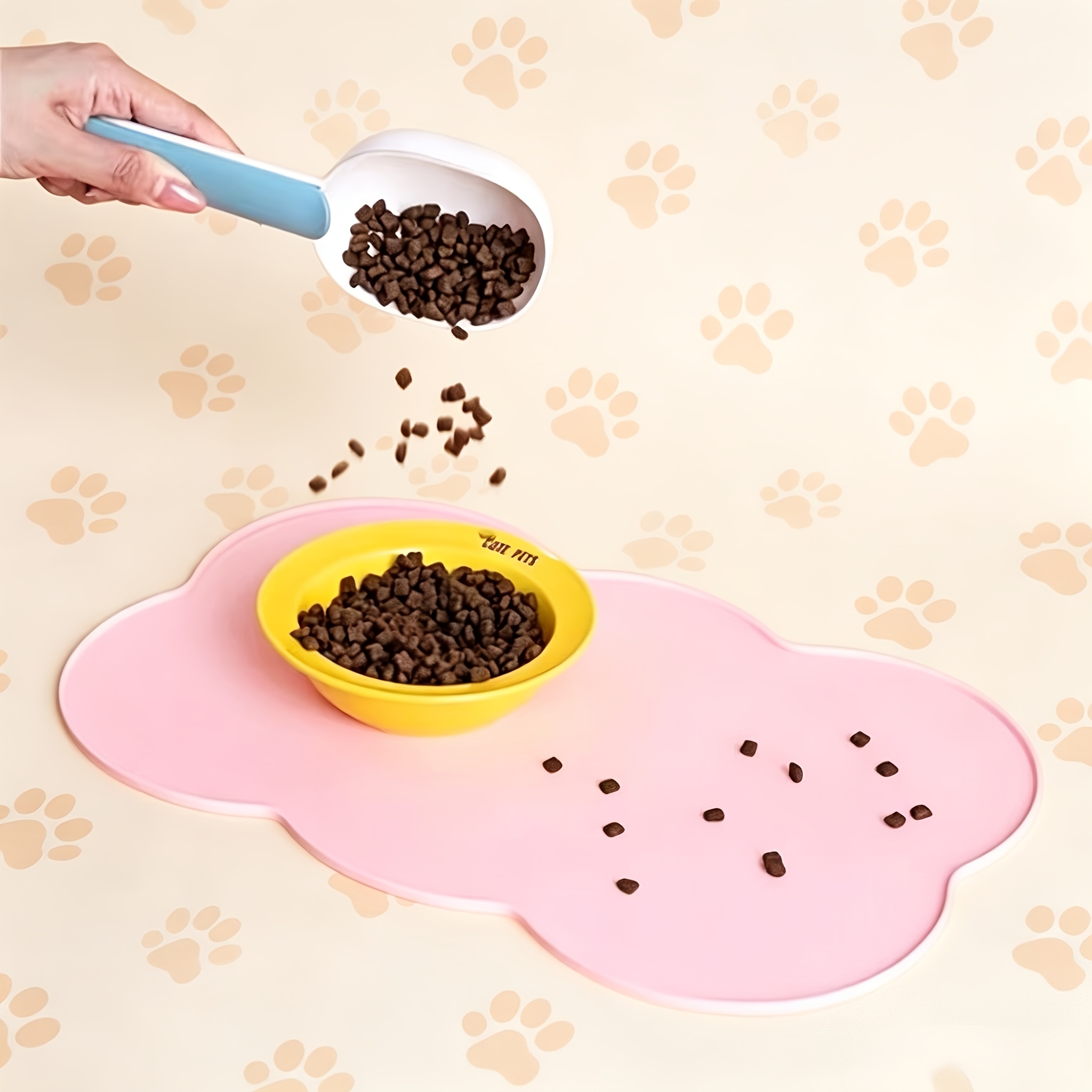 silicone   mat leak proof non slip feeding mat for dogs and cats elliptical bowl pad Product details 5