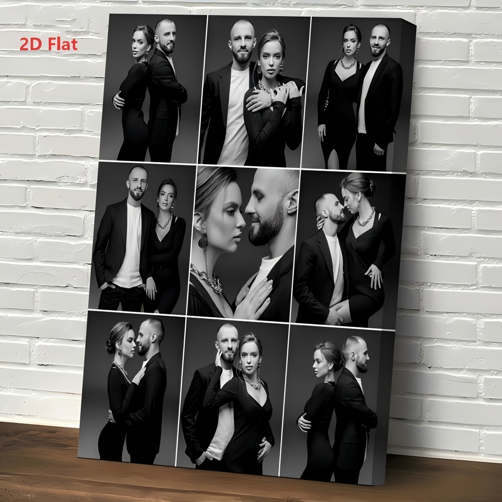 E-shop 1 Stück Foto mit Bilderrahmen – Moderne 9-Panel Galerie-Leinwand, Leinwanddruck geeignet für Home Office, Wohnzimmerdekoration – Fotos,